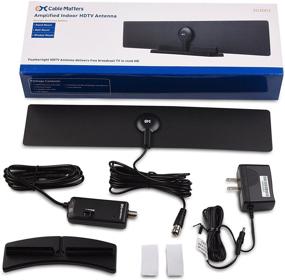 img 1 attached to 📺 Cable Matters Slim Amplified HDTV Antenna for Indoors with Stand