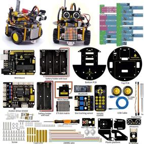 img 3 attached to 🐢 Комплект Turtle Smart Robot Car Kit V3.0 от KEYESTUDIO: Arduino, управление с помощью пульта/Bluetooth, LED-матрица, трассировка линии, ультразвуковая защита от препятствий/следование.