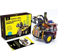 🐢 комплект turtle smart robot car kit v3.0 от keyestudio: arduino, управление с помощью пульта/bluetooth, led-матрица, трассировка линии, ультразвуковая защита от препятствий/следование. логотип