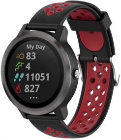 img 4 attached to 🔴 Black Red Large Solf Silicone Replacement Band - Wifit Compatible with Garmin Vivoactive 3 / Vivoactive 3 Music / Garmin Forerunner 645 Music Bands