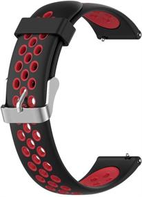 img 2 attached to 🔴 Black Red Large Solf Silicone Replacement Band - Wifit Compatible with Garmin Vivoactive 3 / Vivoactive 3 Music / Garmin Forerunner 645 Music Bands