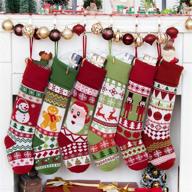 🧶 bhd beauty knitting family christmas stockings for holiday xmas party decorations - 21 inches, pack of 6 logo