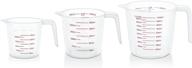 🥄 convenient and versatile 3-piece bpa-free measuring cups set with spout and grip handle logo