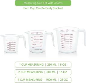 img 2 attached to 🥄 Convenient and Versatile 3-Piece BPA-Free Measuring Cups Set with Spout and Grip Handle