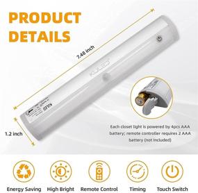 img 2 attached to Kuled Remote Control Dimmable Cabinet Light, 10 LED 💡 Touch Control Kitchen Counter Light, Battery Operated - 3 Pack