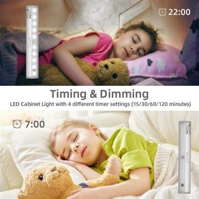 img 1 attached to Kuled Remote Control Dimmable Cabinet Light, 10 LED 💡 Touch Control Kitchen Counter Light, Battery Operated - 3 Pack