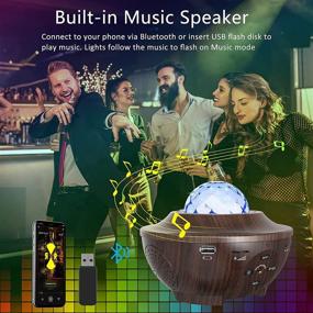 img 3 attached to 🌟 Transform Your Space with the Star Projector Night Light: Bluetooth Music Speaker, Remote Control, and LED Ocean Wave Projector for Bedroom, Parties, and Ambiance