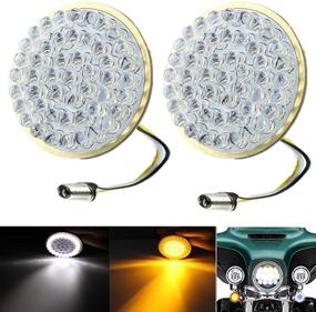 img 3 attached to Улучшенные передние поворотные сигналы Harley Davidson с LED-освещением: ZYTC 2" в стиле пули с бегущим светом и дымчатой линзой.