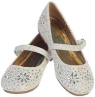 swea pea & lilli girls rhinestone flats with strap: stylish and sparkling footwear logo