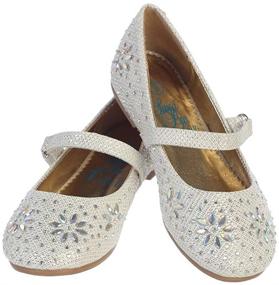 img 2 attached to Swea Pea & Lilli Girls Rhinestone Flats with Strap: Stylish and Sparkling Footwear