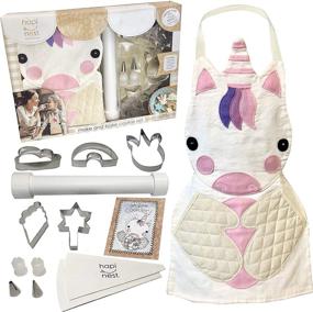 img 4 attached to 🦄 Unicorn Cookies Baking Set for Girls - Real Baking Kit Gifts for Kids Ages 4-8 Years Old, Including Unicorn Apron, Unicorn Theme Cookie Cutters, Piping Bags and Tips, and Cookie Dough Roller