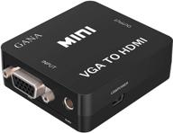 🔌 gana vga to hdmi converter adapter: 1080p full hd mini vga to hdmi with audio and usb cable support for pc, laptop, hdtv, and projector (black) logo