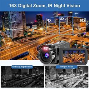 img 1 attached to Ultra HD 36MP Vlogging Camera for YouTube with Night Vision, Touch Screen, Digital Zoom, and Stabilizer - 2.7K Video Camcorder