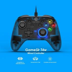 img 3 attached to Optimized Wired PC Game Controller: GameSir T4w for Windows 7/8/8.1/10 with LED Backlight, Gamepad for PC featuring Dual-Vibration Turbo and Trigger Buttons