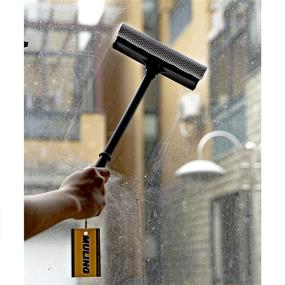 img 2 attached to Enhanced MULING Window Squeegee Cleaning Tool - Efficient Window Cleaner 🧼 with Car Squeegee, Sponge, and Rubber Squeegee for Sparkling Windshields - BlackM