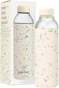 img 4 attached to 🍶 W&amp;P WP-PWBG-TZCM Porter Glass with Protective Silicone Sleeve - Terazzo 20oz On-The-Go Reusable Bottle for Coffee, Tea, and Water - Portable, Dishwasher Safe - 20 oz Terrazzo Cream