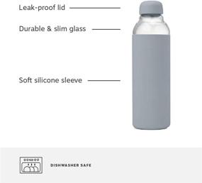 img 3 attached to 🍶 W&amp;P WP-PWBG-TZCM Porter Glass with Protective Silicone Sleeve - Terazzo 20oz On-The-Go Reusable Bottle for Coffee, Tea, and Water - Portable, Dishwasher Safe - 20 oz Terrazzo Cream