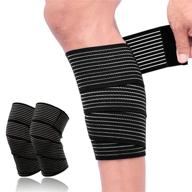 🏋️ 2 pack sports knee wraps: advanced elastic knee brace compression bandage for cross training, gym workout, weightlifting, fitness & powerlifting - ultimate support wrap логотип