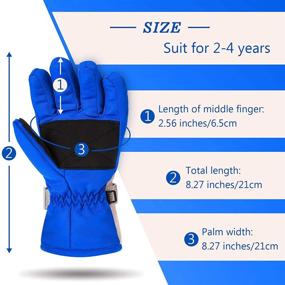 img 3 attached to 🧤 Children's Windproof Full Finger Snow Gloves - Warm Winter Ski Gloves for Boys and Girls (Red, Blue, Rose Red, Purple, 4 Pairs)