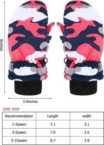 img 2 attached to 🧤 Premium Quality 2 Pairs Winter Kids Snow Mittens: Unisex Waterproof Ski Mitten Winter Warm Gloves for Kids