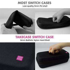 img 2 attached to TAKECASE Carrying Case for Nintendo Switch and New OLED - Protective Hard Case with Adapter/Charger Pouch, Accessories, 19 Game Storage - Travel-Friendly - Pink/Black