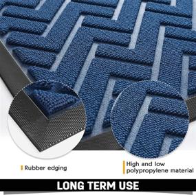 img 3 attached to 🚪 Heavy Duty Rubber Doormat: Anti-Slip, Indoor Outdoor, Navy Blue - 17"x29" Size