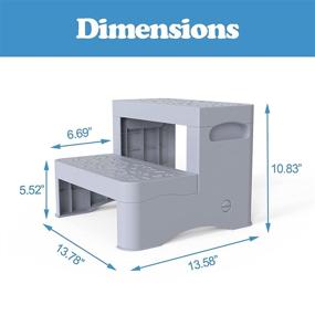 img 3 attached to 🪜 Jinby Двухуровневая ступенька для детей: Универсальное решение для ванной комнаты и кухни в сером цвете