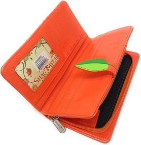 img 1 attached to Large Sloth Women's BiFold 🦥 Wallet in Orange Vegan Leather, 7 Inches