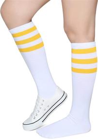 img 2 attached to 🧦 Premium Unisex Knee High Tube Socks: Pareberry Triple Stripes Collection