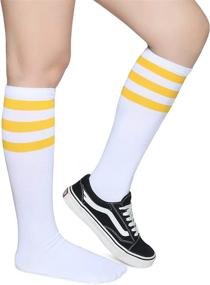 img 3 attached to 🧦 Premium Unisex Knee High Tube Socks: Pareberry Triple Stripes Collection