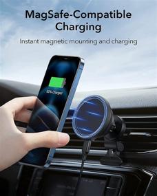 img 2 attached to ESR HaloLock Shift: MagSafe Compatible Wireless Car Charger for iPhone 13/12 Series – 2 Charging Modes, Fast Charging Pad