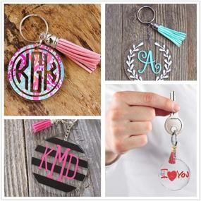 img 1 attached to 🔑 120PCS Acrylic Keychain Blanks by KINGFOREST - Includes 30 PCS 1 Inch Keychain Rings, 30 PCS Jump Rings, 30 PCS 2 Inch Acrylic Circle Discs, and 30 PCS Craft Tassels for DIY Keychain Vinyl Craft