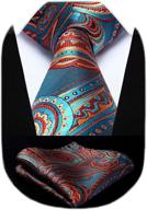 hisdern floral paisley handkerchief necktie - the ultimate men's accessory trio - ties, cummerbunds & pocket squares logo