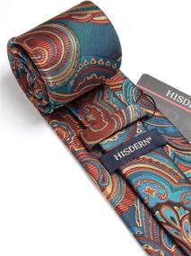 img 1 attached to HISDERN Floral Paisley Handkerchief Necktie - The Ultimate Men's Accessory Trio - Ties, Cummerbunds & Pocket Squares