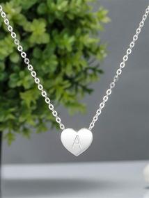 img 1 attached to Initial Heart Necklaces for Women by ELEGANZIA – Elevate your Style with Elegance