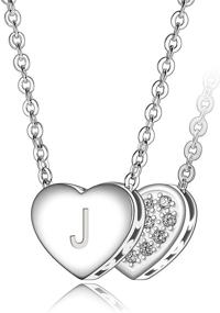 img 4 attached to Initial Heart Necklaces for Women by ELEGANZIA – Elevate your Style with Elegance