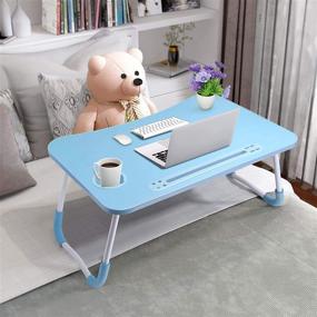 img 1 attached to 📚 Foldable Laptop Desk for Bed/Couch/Sofa/Floor - Portable Breakfast Tray, Notebook Stand, & Reading Holder - Slim Design for Enhanced Comfort