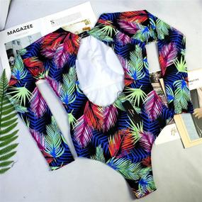 img 1 attached to Tengweng Fashion Floral Swimsuit Swimwear: Stylish Women's Clothing for Summer