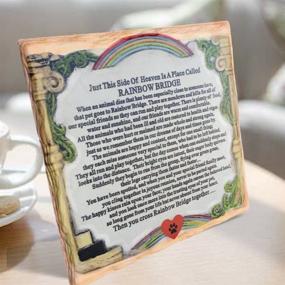 img 2 attached to 🐾 Pet Memorial Plaque by BANBERRY DESIGNS - The Rainbow Bridge Story - Desktop Keepsake for the Loss of a Beloved Dog or Cat