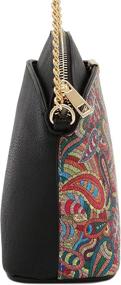 img 2 attached to Paisley Print Small Crossbody Chain Women's Handbags & Wallets in Crossbody Bags