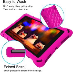 img 2 attached to 📱 DJ&RPPQ Pink Light Weight Shock Proof Case for Latest Model 10 Inch Tablet (9th/7th/5th Generation)