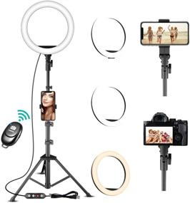 img 4 attached to 📸 TODI Dimmable Selfie Ring Light with Stand, Phone Holder, and Tripod Stand - Ideal for TikTok, YouTube, Live Streaming, Makeup, Photography Lighting - Compatible with iPhone and Android