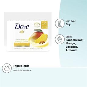 img 1 attached to 🥭 Dove Mango Butter Beauty Bar: Ultra-Moisturizing Solution for Dry Skin - 3.75 oz (14 Bars)