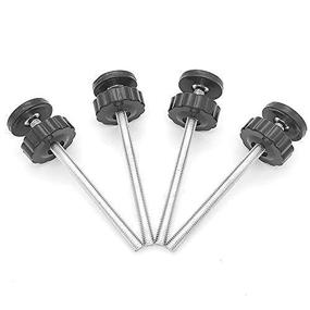 img 1 attached to 🔒 Set of 4 Extra Long Threaded Spindle Rods for Baby Gates - Replacement Hardware Kit for Pet & Dog Pressure Mounted Safety Gates - Includes Wall Mounting Accessories, Screws, and Adapter Bolts - Black