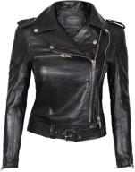 🧥 stylish black leather jackets for women's clothing: coats, jackets & vests logo