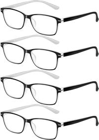 img 4 attached to 👓 Очки для чтения Sunolga с блокировкой синего света в 4-х комплектах: снижают усталость глаз и блик ультрафиолета, идеальны для женщин и мужчин