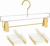 👗 besser haus acrylic clothing hangers with gold hooks - clear & luxurious skirt pants hangers with gold clips for closet storage (pack of 10) логотип