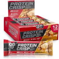 🍫 bsn protein crisp bar by syntha-6 - 20g whey protein, gluten free, low sugar, peanut butter crunch - 12 count logo