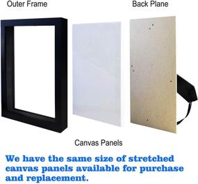 img 2 attached to Pack of 3 Black 11x14 Inch 🖼️ Stretched Canvas Frames for Natural Art Paintings - Removable