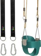 🌴 jungle swings full bucket swing - outdoor baby swing set with rope straps and carabiners - for kids 6 months and up logo